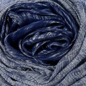 Silvery Navy and Light Blue Scarf with Silver Threading 57X19